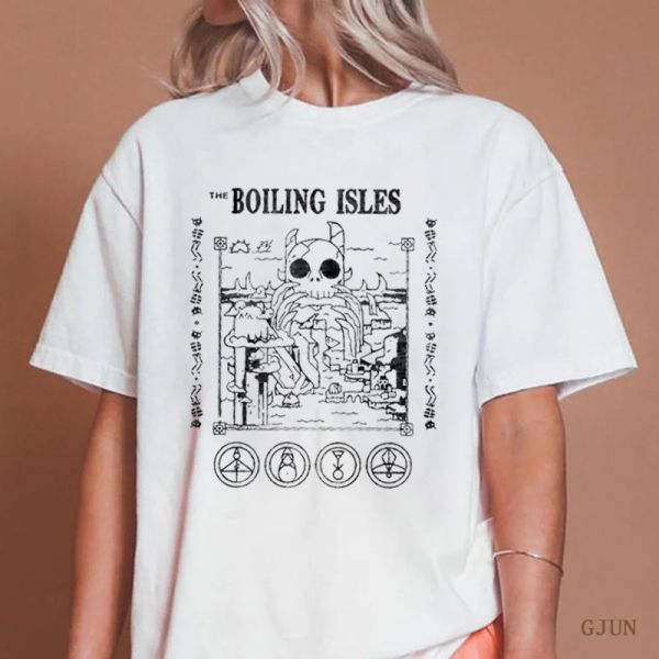 Camiseta hirviendo islas la casa de búhos camiseta estética para mujer ropa apareal tops de verano hip hop camiseta femenina suelta camisetas