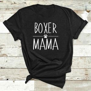 T-shirt Boxer Mama T-shirt Boxer Hond Moeder Levensbrieven Gedrukte T-shirt Vrouwen Oneck Casual Katoen Grappig Dierenvriend T-shirt