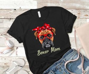 Camiseta Boxer mamá Camisa para perro mamá Impresión en color personalizada privada 100% algodón Camiseta de manga corta Camiseta de algodón con cuello redondo Unisex Envío directo gótico