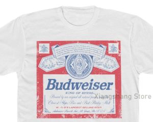 T-shirt BUDWEISER bieren klassieke vintage stijl bier T-shirt Budweiser Shirt katoen casual Mannen t-shirt vrouwen tee shirts tops