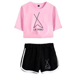 T-shirt Camilo Echeverry Trainingspak Tweedelige Set Zomer Korte Mouw Crop Top + Shorts Mode Kleding 2021 Pop Zanger Dames set