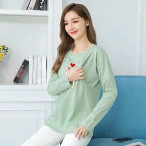 T-shirt casual dames zwanger shirt zwangerschapskleding verpleegkunde tops mama borstvoeding t-shirt zwangerschap soild geprinte volledige tee slijtage