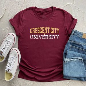 T-shirt Crescent City University Shirt Harajuku Crescent City Shirts Sarah J Maas Tees Bookish Tops Unisex korte mouwen Casual tops