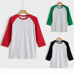 T-shirt personnalisé pour femmes, Patchwork 3/4 Raglan, manches longues, chemise de base de Baseball, vêtements sur mesure, automne et hiver