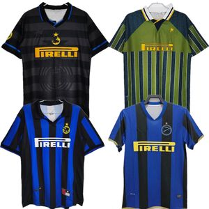 T-shirt pour hommes 95 96 97 98 2002 2008 2010 Milito Sneijder Zanetti Maglia Inter Milan Vintage Eto'o Calcio Djokovic Baggio Adriano Batistuta Samorano Ronaldo