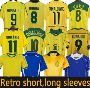 1970 1978 1998 retro Brazilië PELE voetbalshirts 2002 Carlos Romario Ronaldo Ronaldinho shirts 2004 1994 Brazilië 2006 RIVALDO ADRIANO KAKA 1988 2000 2010 1991 1993