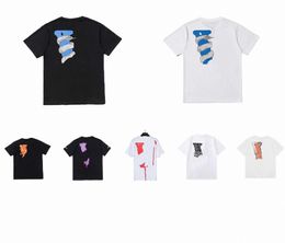 T-shirt Designer Grote Grote Reflecterende V Vrienden Mannen Vrouwen t-shirts Casual Smoke Angel Losse Liefhebbers luxe hoge kwaliteit Korte Maat S-XL t8Rq#