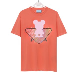 T-shirt Designer heren shirts met ronde hals voor dames Letter P Loose Tee Printing Bear Oversized ademend casual merk polo's Chemise A Col Rond