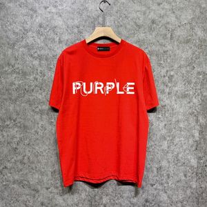 T-shirtontwerper Purple heren t-shirts paarse jeans shirt mode paars merk klassieke losse casual dubbele 100%katoenen korte mouw mannen dames 2024 crew nek rode polo