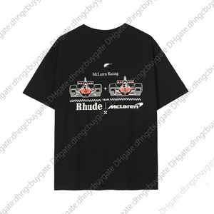 T-shirt Designer Vendre Bien Rhude Marque Formule F1 Racing Imprimé T-shirt À Manches Courtes Noir S-xl de haute qualité