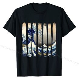 T-Shirt, Edo Japon Hokusai, Grande Vague au large de Kanagawa, Tsunami Vente en gros Camisa T-shirt Coton Tops T-shirt pour Homme Été