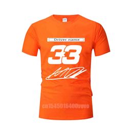 T-shirt F1 Formula One Pilotes 33 Verstappen T-shirt Hommes et femmes Super Team Court à manches courtes Racing Club Été