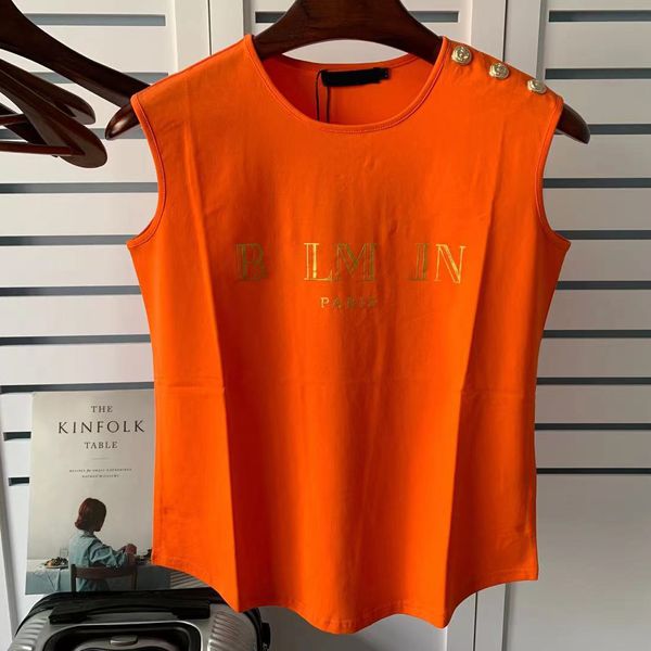 T-Shirt Fashion Blouse pour Femme Designer Haute Qualité Sans Manches Col Rond B Lettre Top Tee Été Vacances Chemises Vêtements Sports de Plein Air Food Festival Films