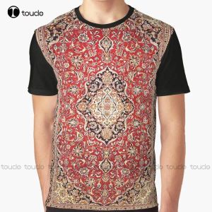 T-shirt Floral Antique Persian Carpet Print Graphic Tshirt Red Shirts For Women Digital Printing tee-shirts Christmas Gift New Popular