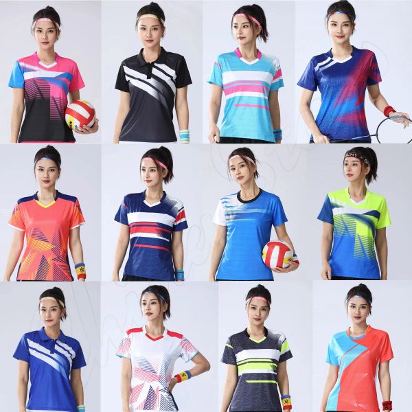 T-shirt filles Tennis Jerseys Gym Femmes Badminton Shirts Enfants Table Tent