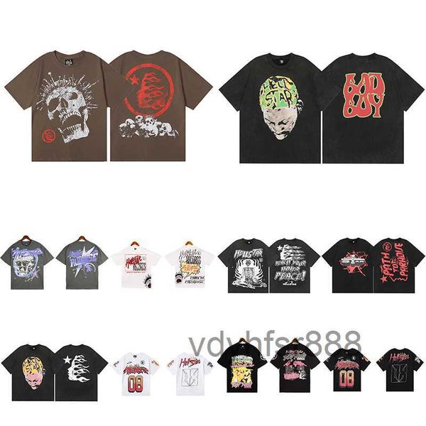 Camiseta Hellstar Camisetas para hombre y para mujer Diseñador de manga corta Impresión de moda con un patrón único Estilo de diseño Hip Hop WN1K