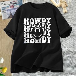 Camiseta Howdy Yall Camiseta Algodón Mujer Vaquera Vaquera Camiseta del Sur Occidental Estilo Country Música Retro Camisetas Ropa de mujer occidental