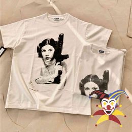 T-shirt kith Abrikoos T-shirt Mannen Vrouwen Kwaliteit Vintage Zomer Stijl Digitale Karakter Print t Tee Tops