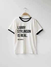 Camiseta Larry Stylinson es un trato real con él, camiseta de moda, camiseta Tumblr para niñas, camisetas para niñas, camisetas ringer, tops de alta calidad J112