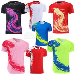 T-shirt Dernières Chine Maillots de tennis de table pour hommes femmes enfants T-shirt de ping-pong Chemises de tennis de table Kit de badminton Jeu d'équipe Sport Tee