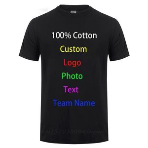 T-shirt Mannen Aangepaste Tekst DIY Uw eigen ontwerp Po Print Apparel Reclame T-shirt voor VIP 220408