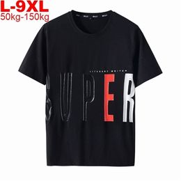 T-shirt mannen oversize casual op kwaliteit zwart wit rode heren shirts mode shirt ees hiphop losse plus size 7XL 8XL 9XL 210716