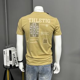 T-shirt homme Coton Tendance Base T-shirts Chemise D'été À Manches Courtes Col Rond À La Mode Mâle Hauts Décontractés Vêtements De Rue