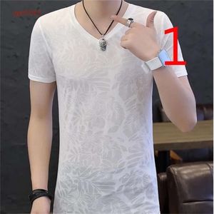 T-shirt Men's Tide Brand Summer Ins Trend Slim Casual Large taille compatissante Version coréenne de la chemise 210420