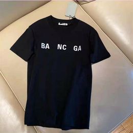 Camiseta masculina mulher europ desginer paris preto branco clássicos casual verão em torno do pescoço algodão de alta qualidade dois b carta gráfico xxx304w