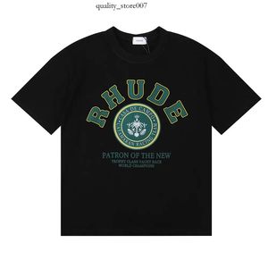 Camiseta para hombre Rhude Shorts Chándales Diseñador Impresión Carta Negro Blanco Gris Color del arco iris Moda de verano 873