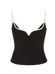 T-Shirt Momoluna femmes Kendall Style remplacement coeur Singlet noir avec Camise courte blanche