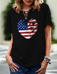 T-shirt OCVinda P0010 grote T-shirt met korte mouwen zomer dames nationale vlag patroon cartoon hart top gepersonaliseerde maatwerk geklets