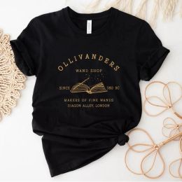 T-shirt Ollivanders Wand Shop T-shirt Wizard Book Shop Shirt HP Shirts Livre nerd Vêtements esthétiques