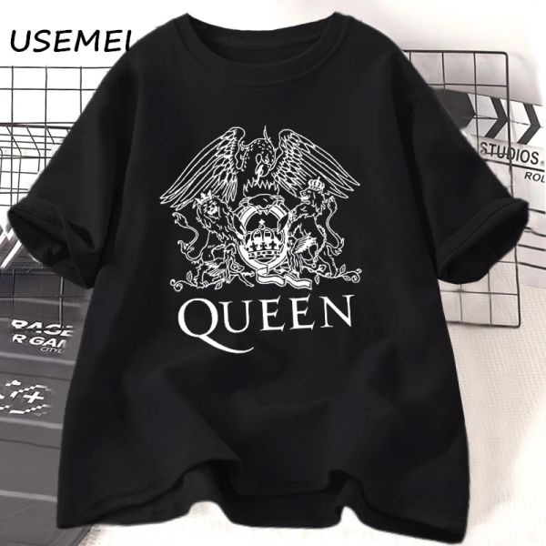 T-shirt Queen Band T-shirt Rock and Roll T-shirts graphiques Freddie Mercury T-shirt surdimensionné en coton à manches courtes décontracté femme vêtements
