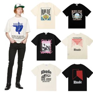 T-shirt Rhude Mens T-shirt Designer Tshirt Men Luxury Tess Designer Fashion Casual Breathable Street Casual Short Sleeve Style Bees Tees Coton Imprimée