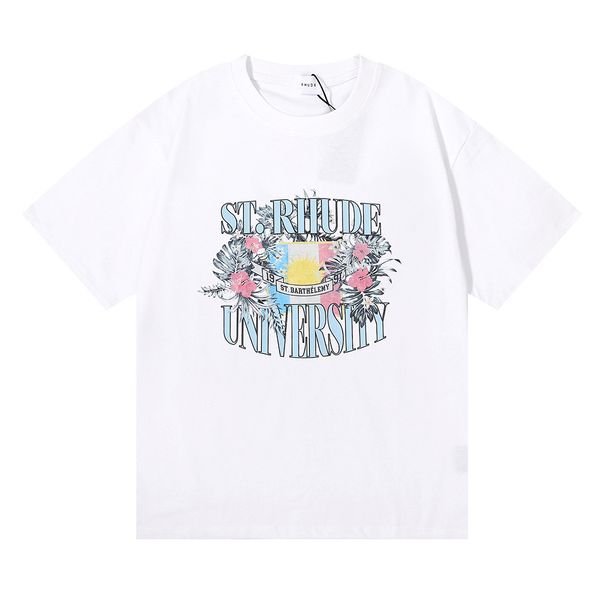 t shirt rhude Shirt T-shirt de créateur pour hommes T-shirt graphique Caractéristique rhude Script LOGO T-shirt brodé T-shirt à manches courtes en coton vintage ajusté sur mesure lpm