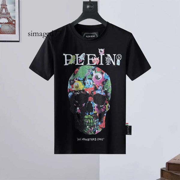 Camiseta CAMISA Philipps Plain Diseñador diseñador T BEAR Hombres Diseñador Phillip Mens PLEIN Pleins Camisetas Ropa de marca Rhinestone PP Calaveras Hombres CAMISETA 642