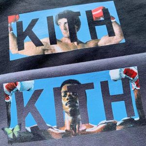 T-shirt met korte mouwen Nieuwe hete verkopende zware stof Oversize Kith Rocky Box-stof