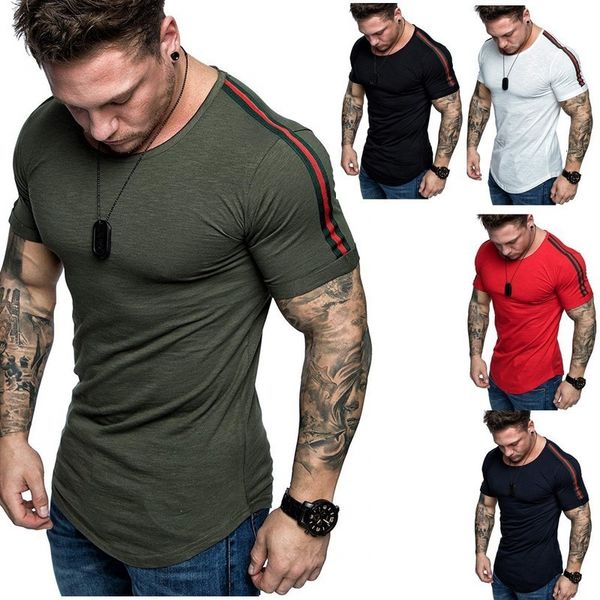 T-shirt Épaule Points Conception Chemise À Bouche Courte Hommes Chemises De Sport Pack pour Fitness X0322