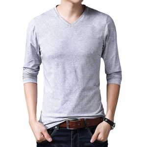 T-Shirt Lente En Herfst heren Nieuwe V-hals Lange Mouwen Mode Veelzijdige Trendy Jeugd Knappe Koreaanse Bottom POIO Shirt