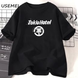 T-shirt Tokio Hotel damest-shirt katoen korte mouw grafische tees pop rockband tshirt unisex streetwear hiphop tee shirt kleding