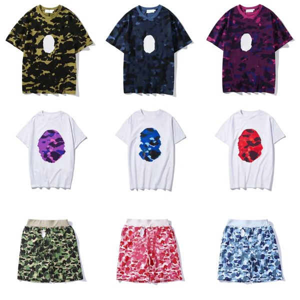 T-shirt Tshirt Mens Designer T-shirt 260g Pure Coton Matériau Camouflage Match Letters Imprimée Asian Taille en gros 2 pièces 5% de réduction