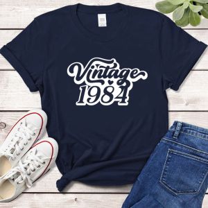 T-shirt Vintage 1984 40e 40 ans fête d'anniversaire unisexe t-shirts coton haute qualité graphique T-shirt rétro Harajuku années 80 t-shirts