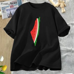 T-shirt Watermeloen Palesti Print T-shirt Dameskleding T-shirt Katoenen T-shirts Vrouw met korte mouwen Oversized T-shirt Kleding Katoenen T-shirts