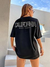 T-Shirt T-Shirts pour Femmes California West Prints Womans Tops Simple Casual Clothes Street Hip Hop TShirts Vintage Personnalité Femme Court