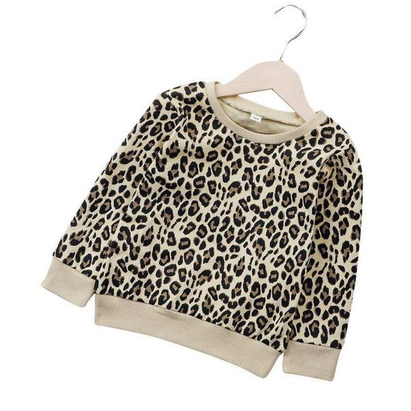 Camisetas 1-7 años para niños niños niña niño leopardo estampado top stwowshirts ropa 35t camisetas camisetas