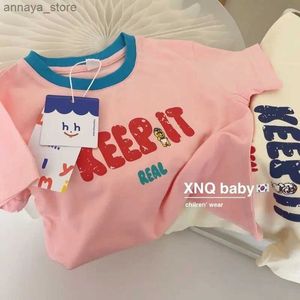 T-shirts 100% coton Childrens à manches courtes Été Nouveaux garçons et filles T-shirt imprimé Baby Baby Half Mancheve Top Cinel2404