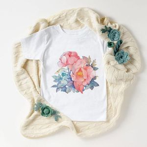 T-shirts 2 3 5 6 7 8 9 jaar bloemen Patroon Girls T-shirt jongens korte mouw T-shirt Tops Kids Cartoon Drukken Kleding Childrent-shirts