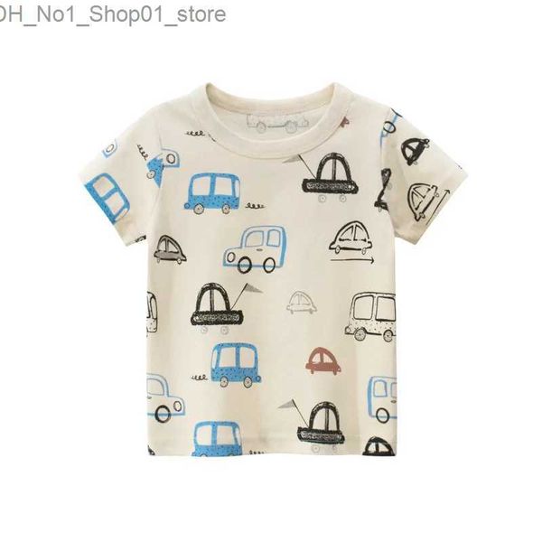 T-shirts 2-8T coton garçons t-shirt enfant en bas âge vêtements d'été haut d'été voiture impression infantile t-shirt mignon doux enfants t-shirt tenues Q240218