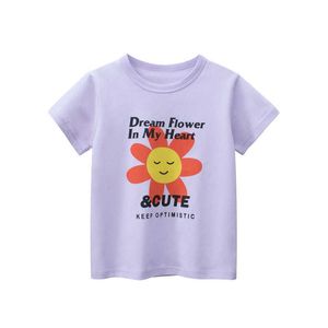 Camisetas 2-8T Toddler kId Ropa para niñas bebés Summer Top Flower T Shirt Cute Sweet Tee Infant Floral Tshirt Childrens Cotton Outfits AA230330